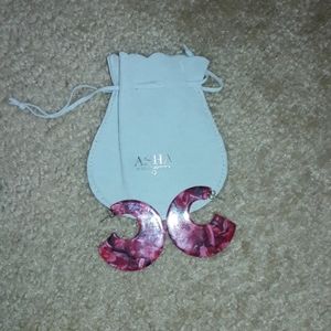 Pink Raspberry Printed Earrings